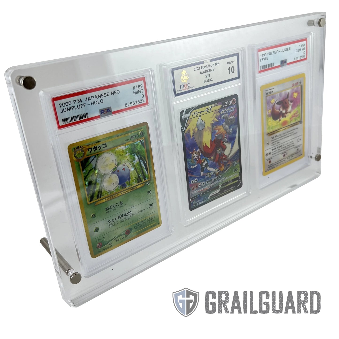 Triple Graded Card Premium Acrylic Standing Display Frame Case PSA CGC MGC GG - GrailGuard