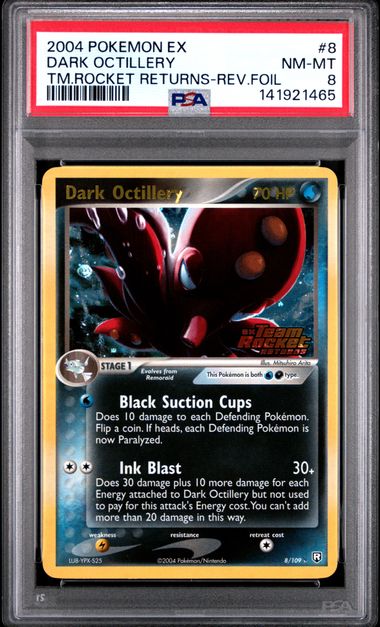 PSA 8 - Dark Octillery #8 - EX Team Rocket Returns Reverse Foil - Pokemon Card - Alex