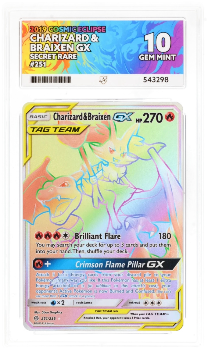 Ace 10 - Charizard & Braixen GX #251 Tag Team - Pokemon Card