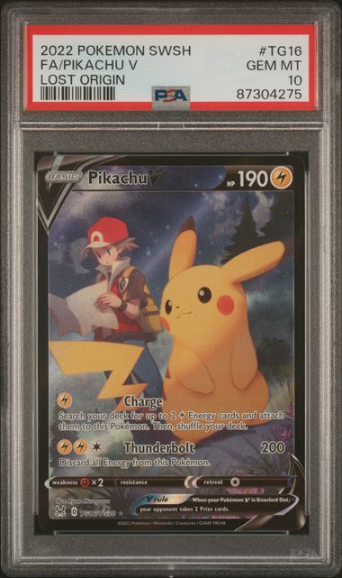 PSA 10 - Pikachu V TG16 - Lost Origin - Pokemon Card