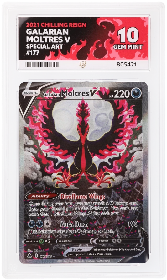 Ace 10 - Galarian Moltres V #177- Chilling Reign - Pokemon Card