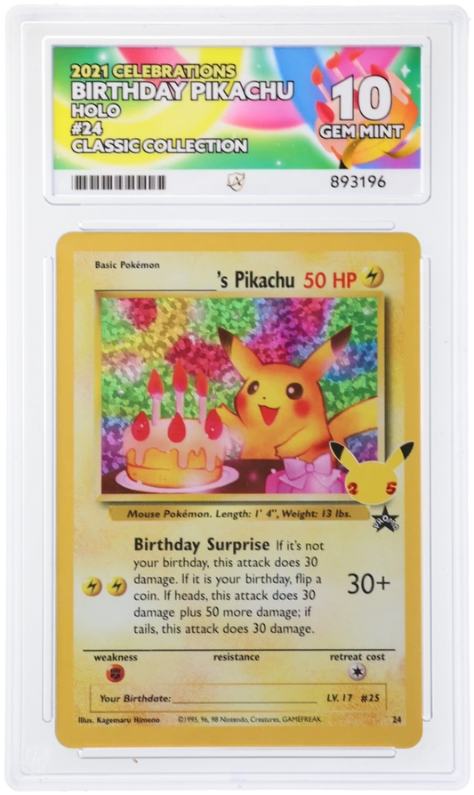 ACE 10 - Birthday Pikachu #24 - Celebrations - Pokemon Card