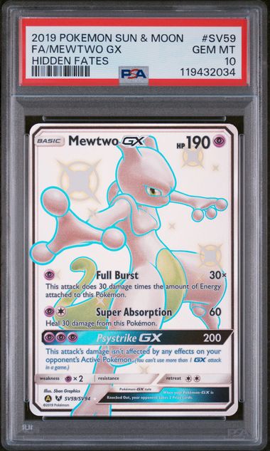 PSA 10 - Mewtwo GX #SV59 - Hidden Fates - Pokemon Card - Alex