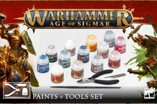 WARHAMMER AGE OF SIGMAR PAINTS + TOOLS SET