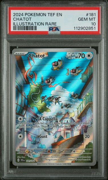 PSA 10 - Chatot #181 - Temporal Forces - Pokemon Card