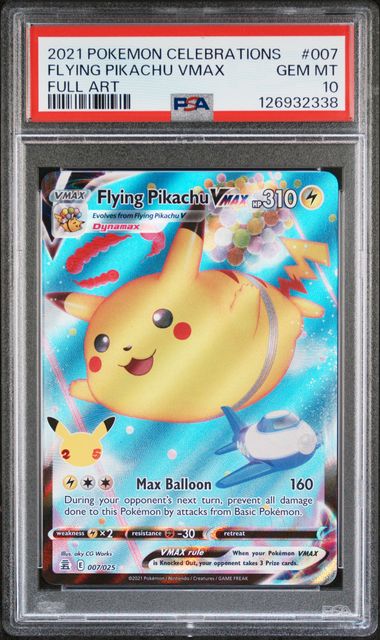 PSA 10 - Flying Pikachu Vmax 007/025 - Celebrations - Pokemon Card - J